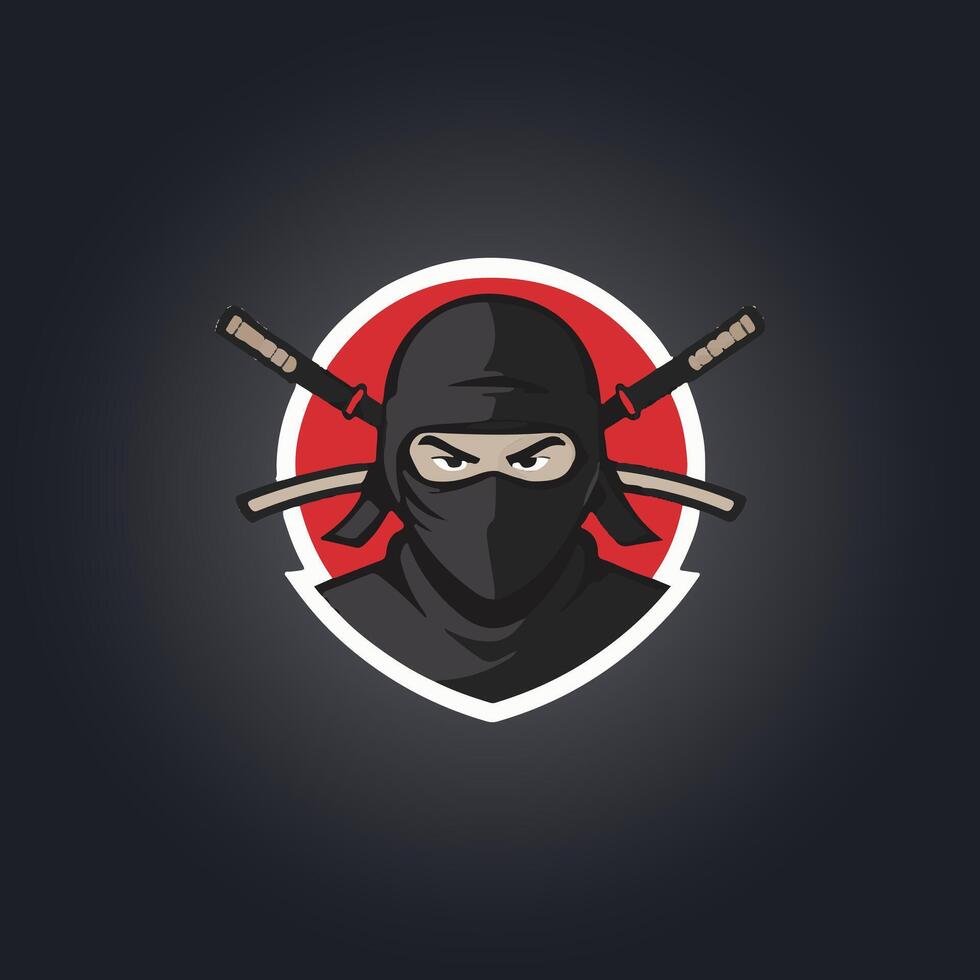 logotipo ninja personagem ícone vetor