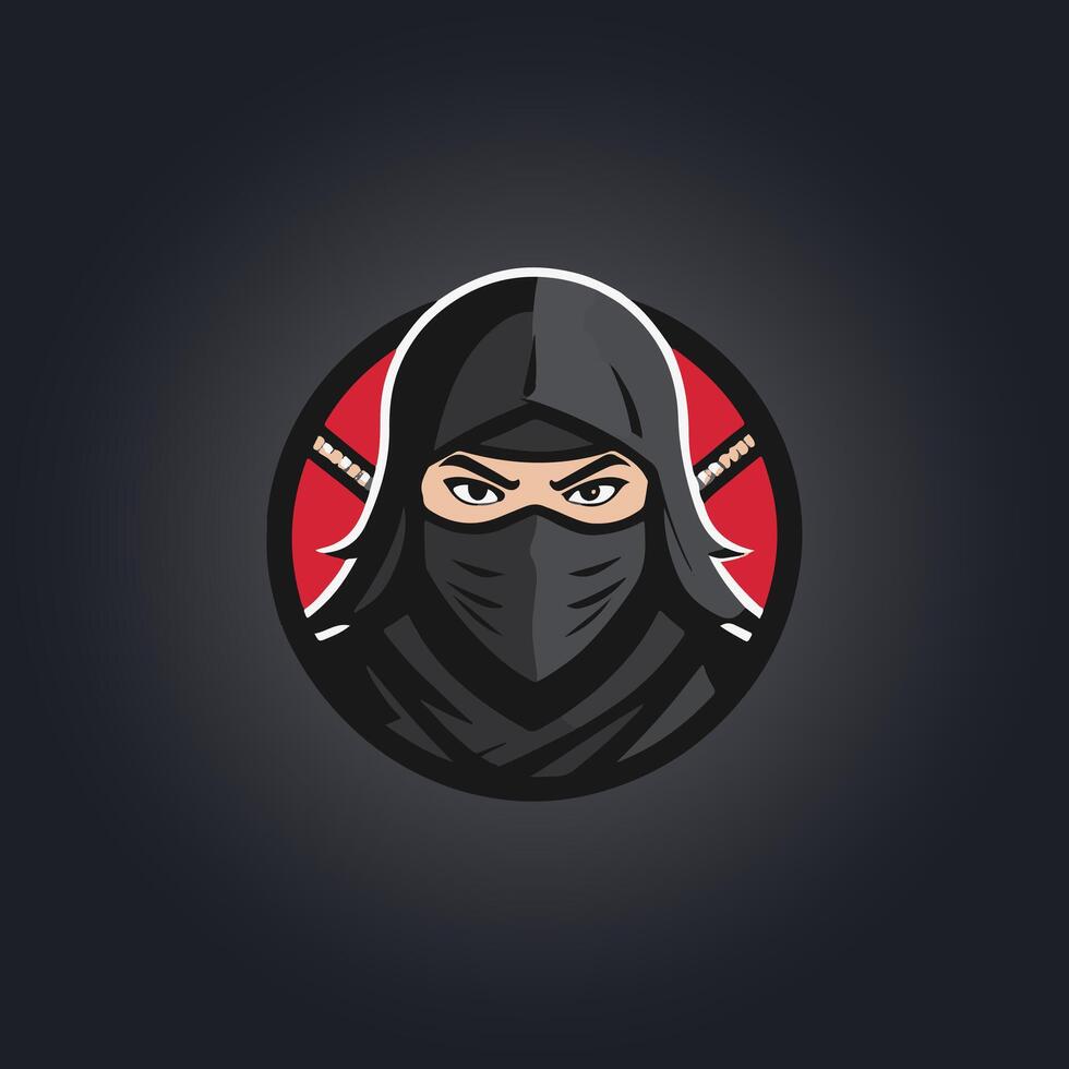 logotipo ninja ícone ilustração vetor