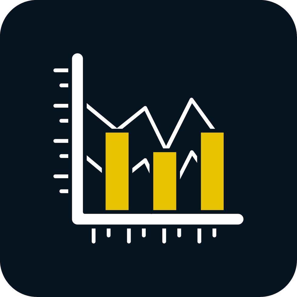 ícone de duas cores de glifo de gráfico de barras vetor