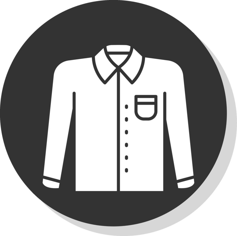 formal camisa glifo cinzento círculo ícone vetor