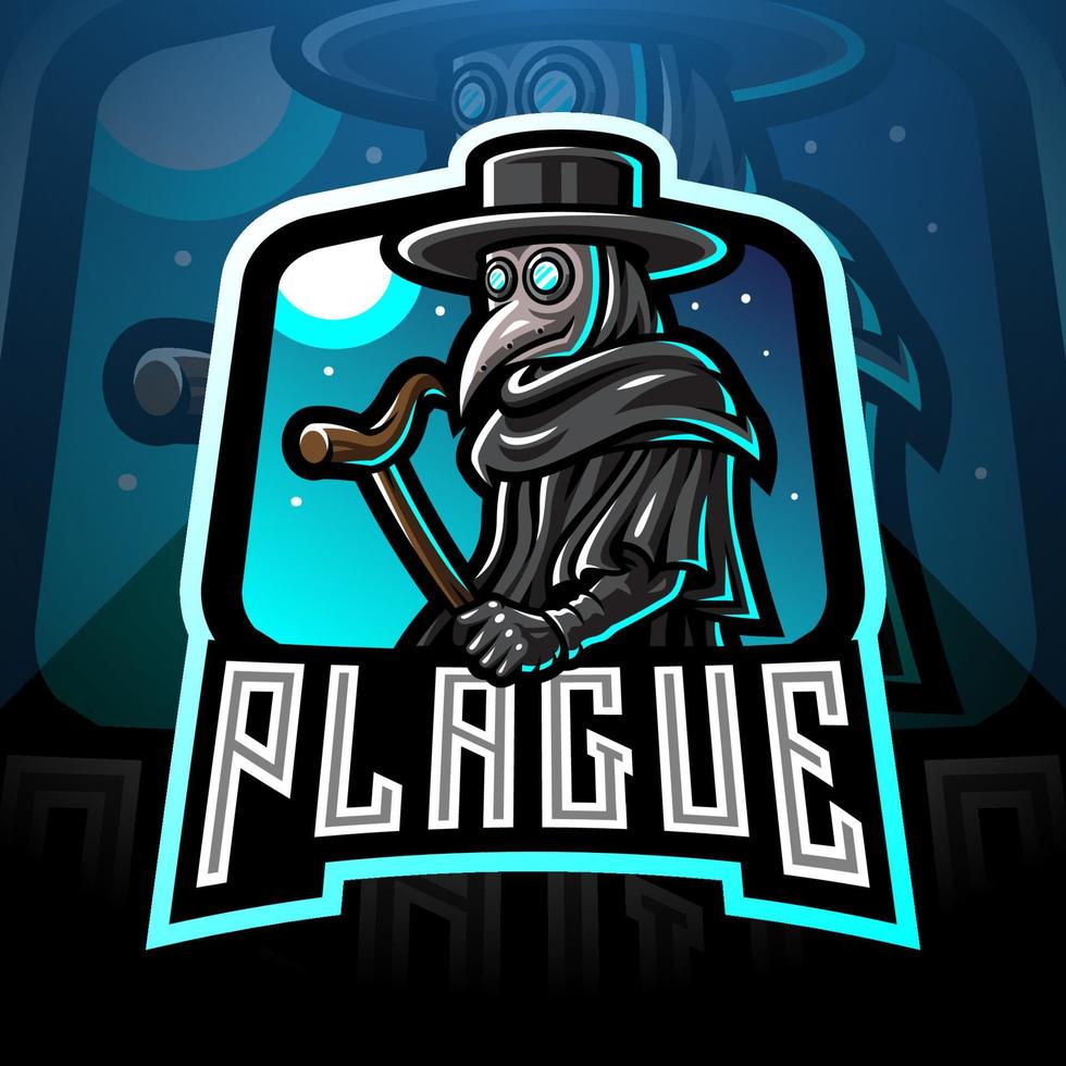 logotipo do mascote plague doctor esport vetor