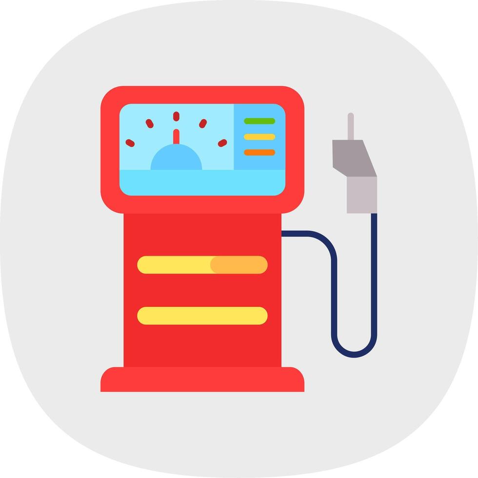gás estação plano curva ícone vetor