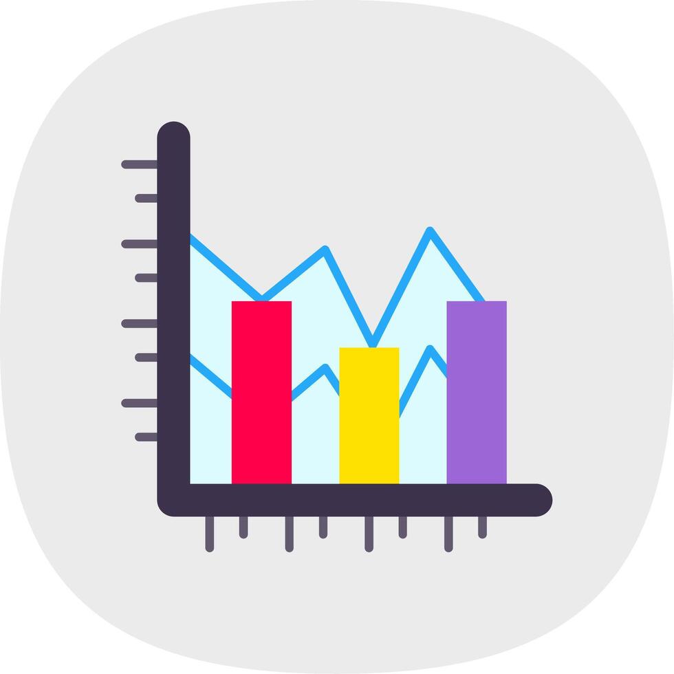 Barra gráfico plano curva ícone vetor