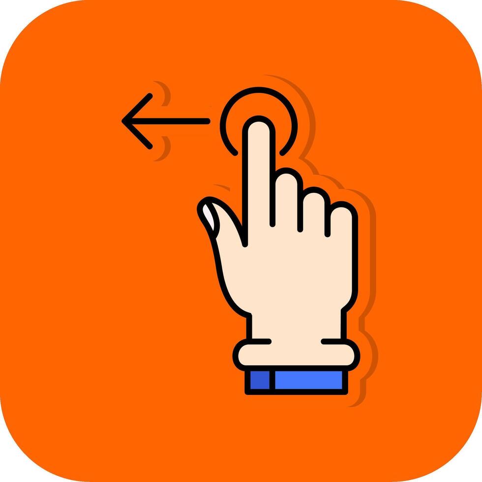 toque e mover esquerda preenchidas laranja fundo ícone vetor