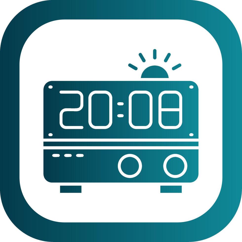 alarme relógio glifo gradiente volta canto ícone vetor