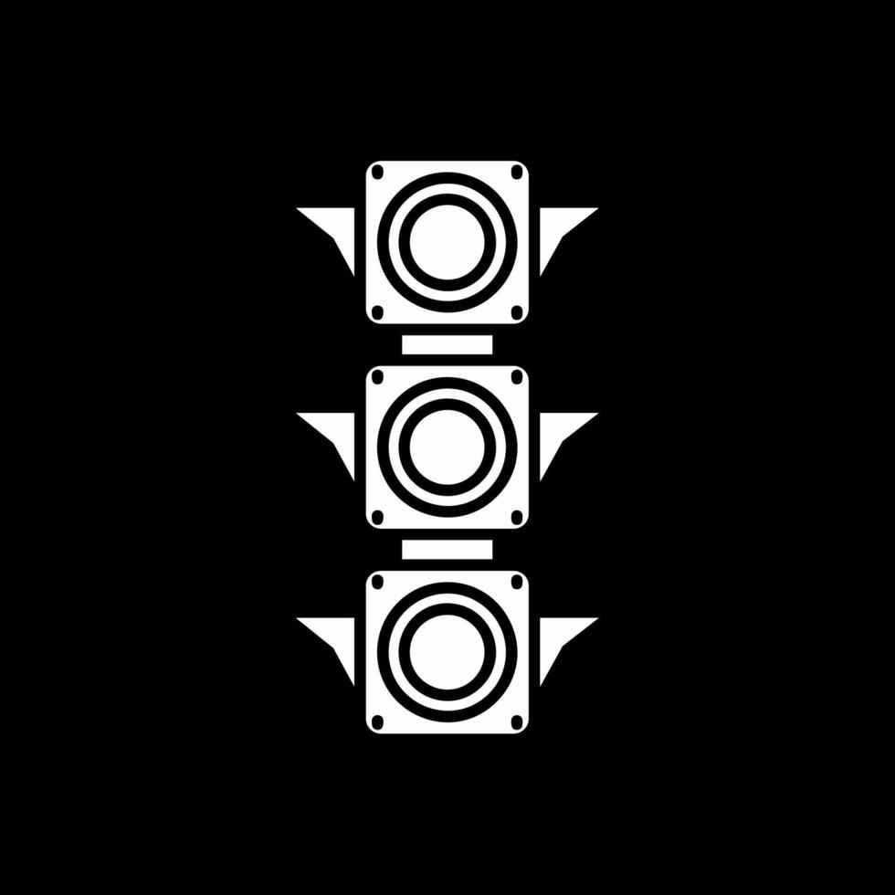 ícone invertido de glifo de semáforo vetor
