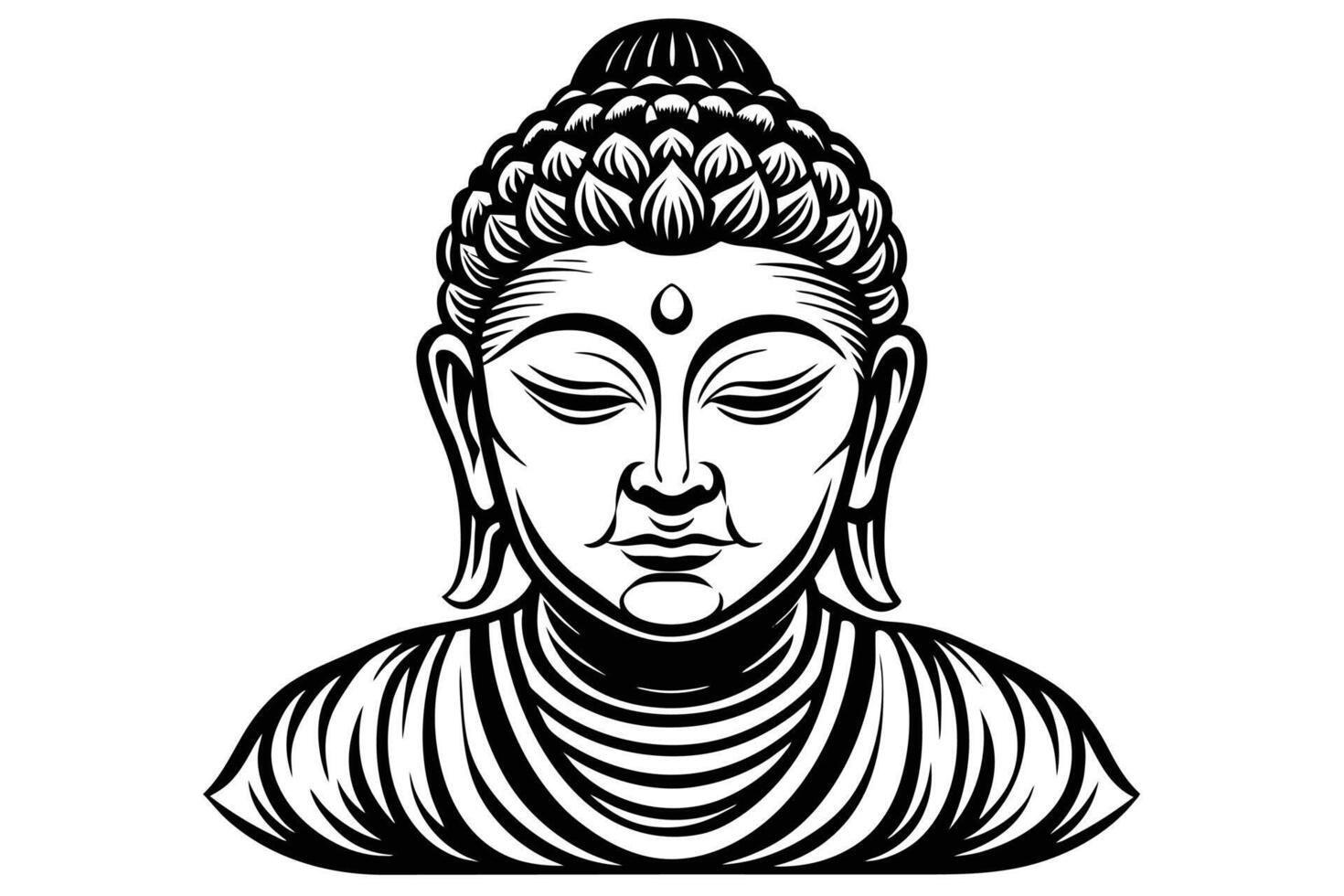 cabeça do Buda. vetor ilustração isolado em branco