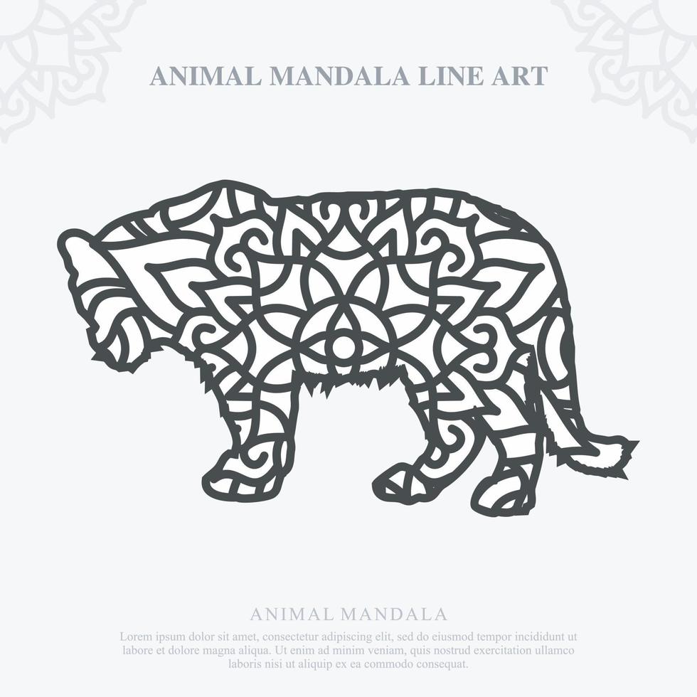 mandala animal. elementos decorativos vintage. padrão oriental, ilustração vetorial. vetor