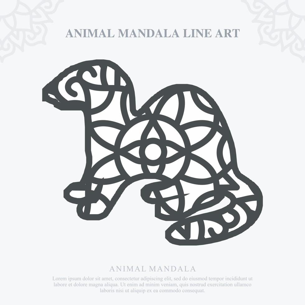 mandala animal. elementos decorativos vintage. padrão oriental, ilustração vetorial. vetor