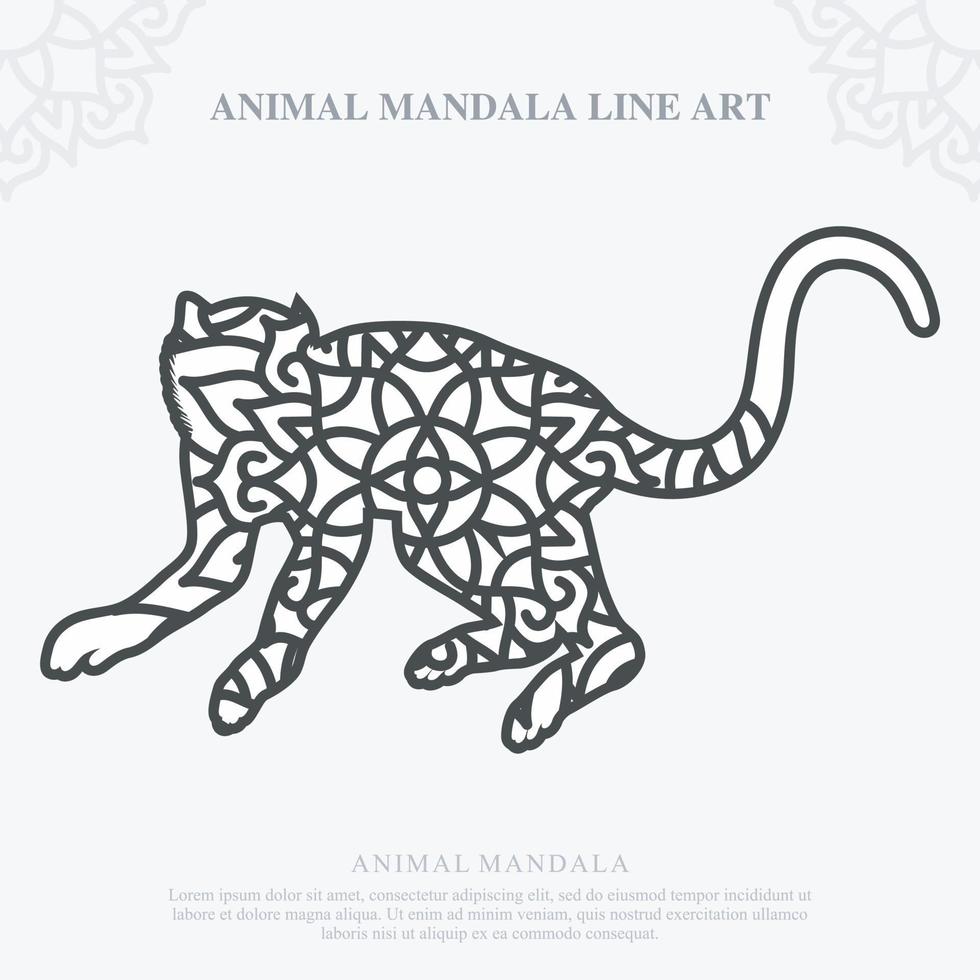 mandala animal. elementos decorativos vintage. padrão oriental, ilustração vetorial. vetor