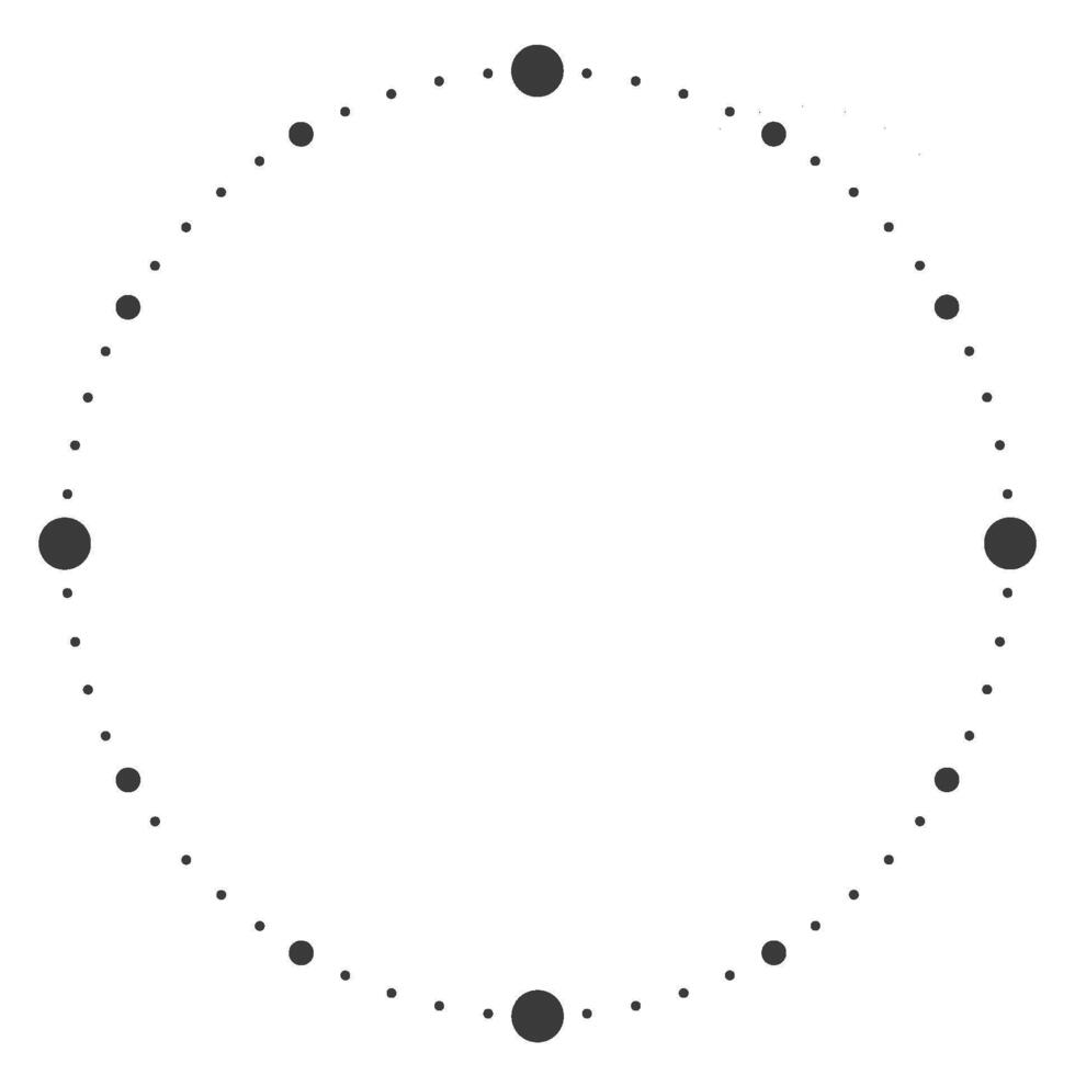 vetor ilustração do uma em branco relógio face com pontos indicando minutos e horas