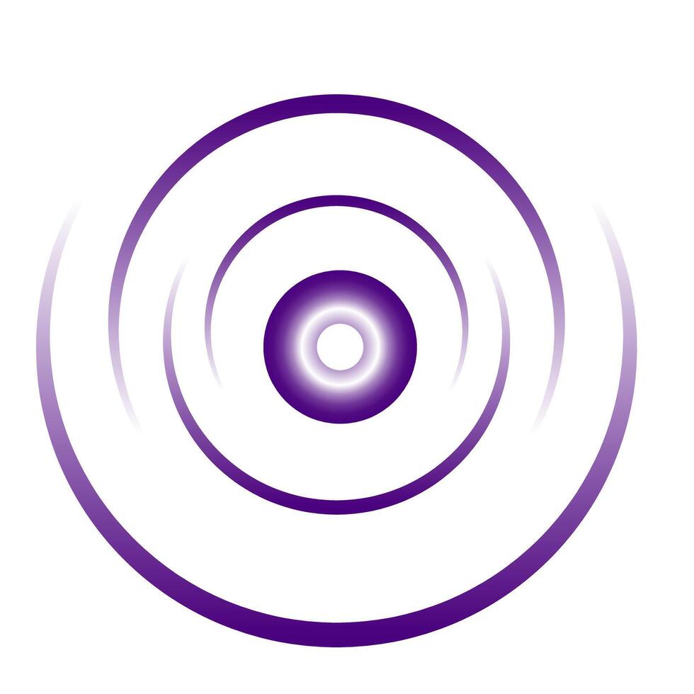 radial curvado espiral com Lugar, colocar para texto dentro uma brilhando branco Centro, lilás figura em uma branco fundo, arco, olho, vetor ilustração