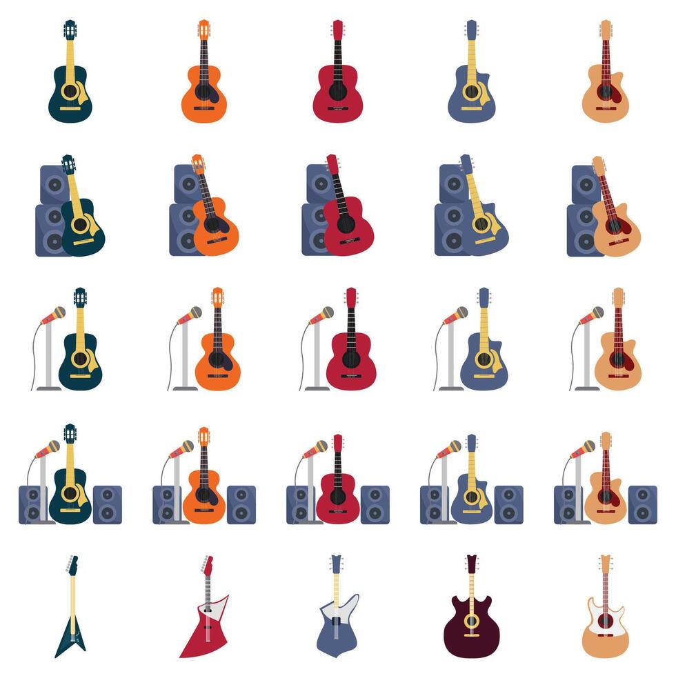 ilustração do guitarra pacote vetor