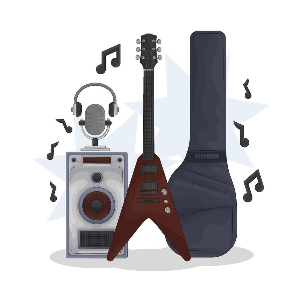 ilustração do elétrico guitarra vetor