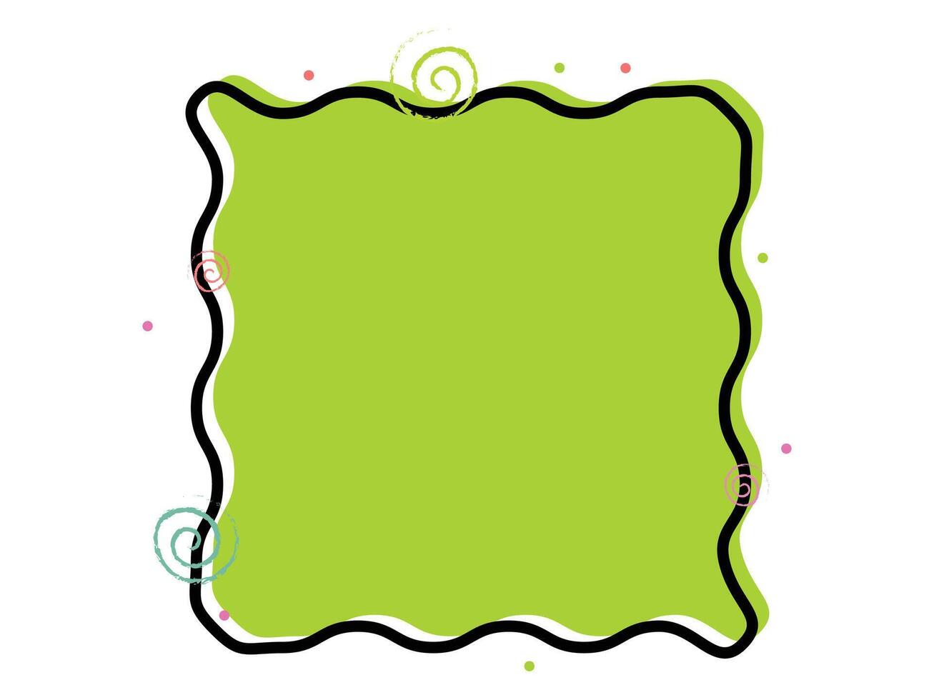 abstrato verde desenhado à mão quadro, Armação forma vetor