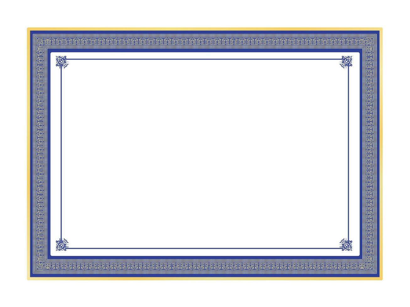 azul fronteira quadro, Armação deco vetor arte simples linha canto