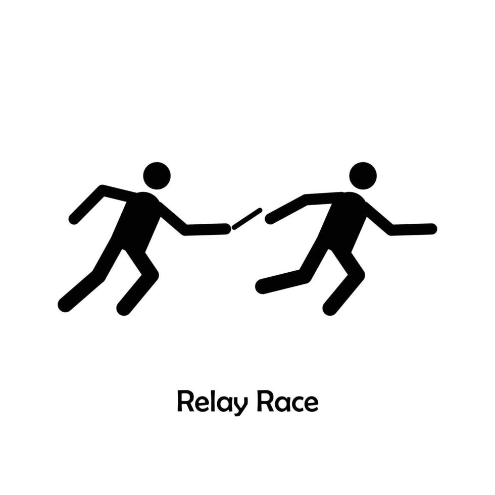 retransmissão raça plano Preto ícone vetor isolado em branco fundo. olímpico Esportes.