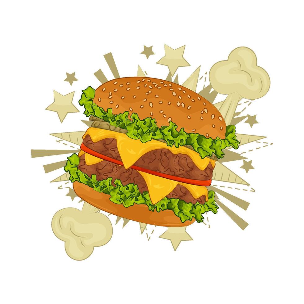 ilustração do hamburguer vetor