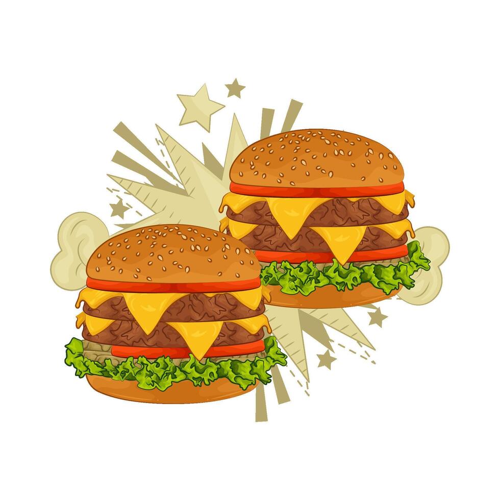 ilustração do hamburguer vetor