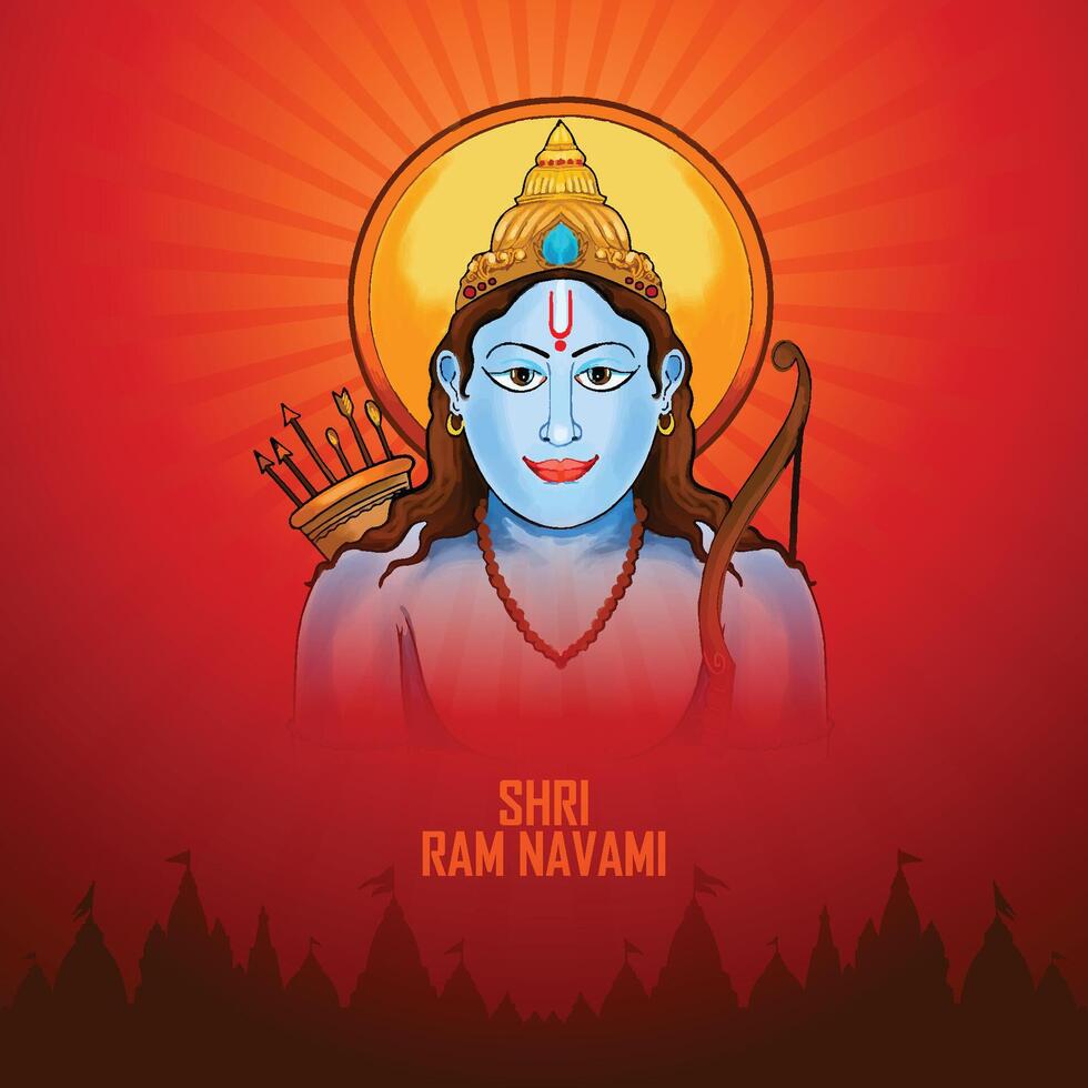 RAM navami hindu festival com fundo vetor