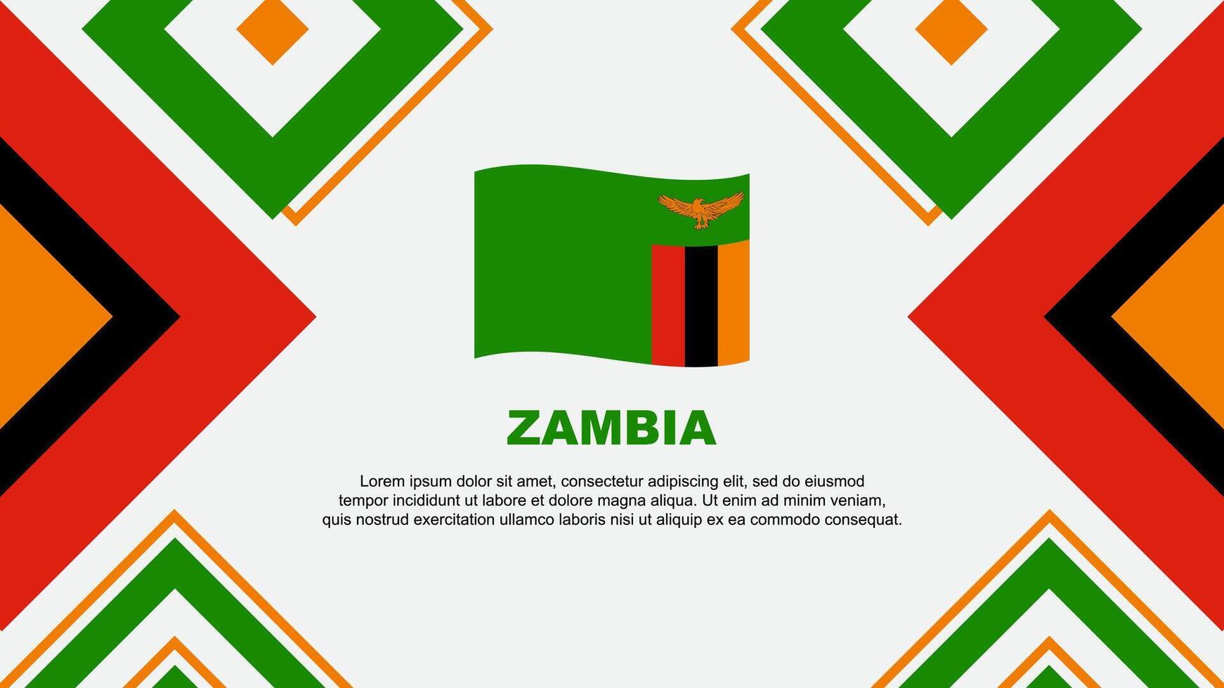 Zâmbia bandeira abstrato fundo Projeto modelo. Zâmbia independência dia bandeira papel de parede vetor ilustração. Zâmbia independência dia