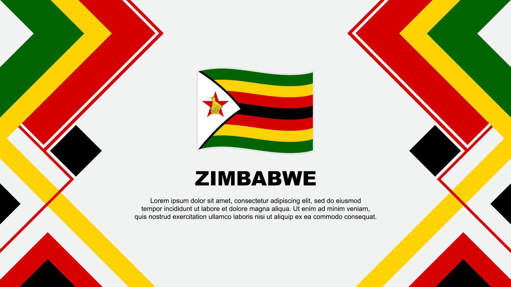 Zimbábue bandeira abstrato fundo Projeto modelo. Zimbábue independência dia bandeira papel de parede vetor ilustração. Zimbábue bandeira
