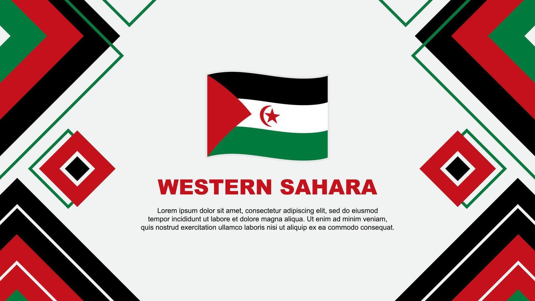 ocidental sahara bandeira abstrato fundo Projeto modelo. ocidental sahara independência dia bandeira papel de parede vetor ilustração. ocidental sahara fundo