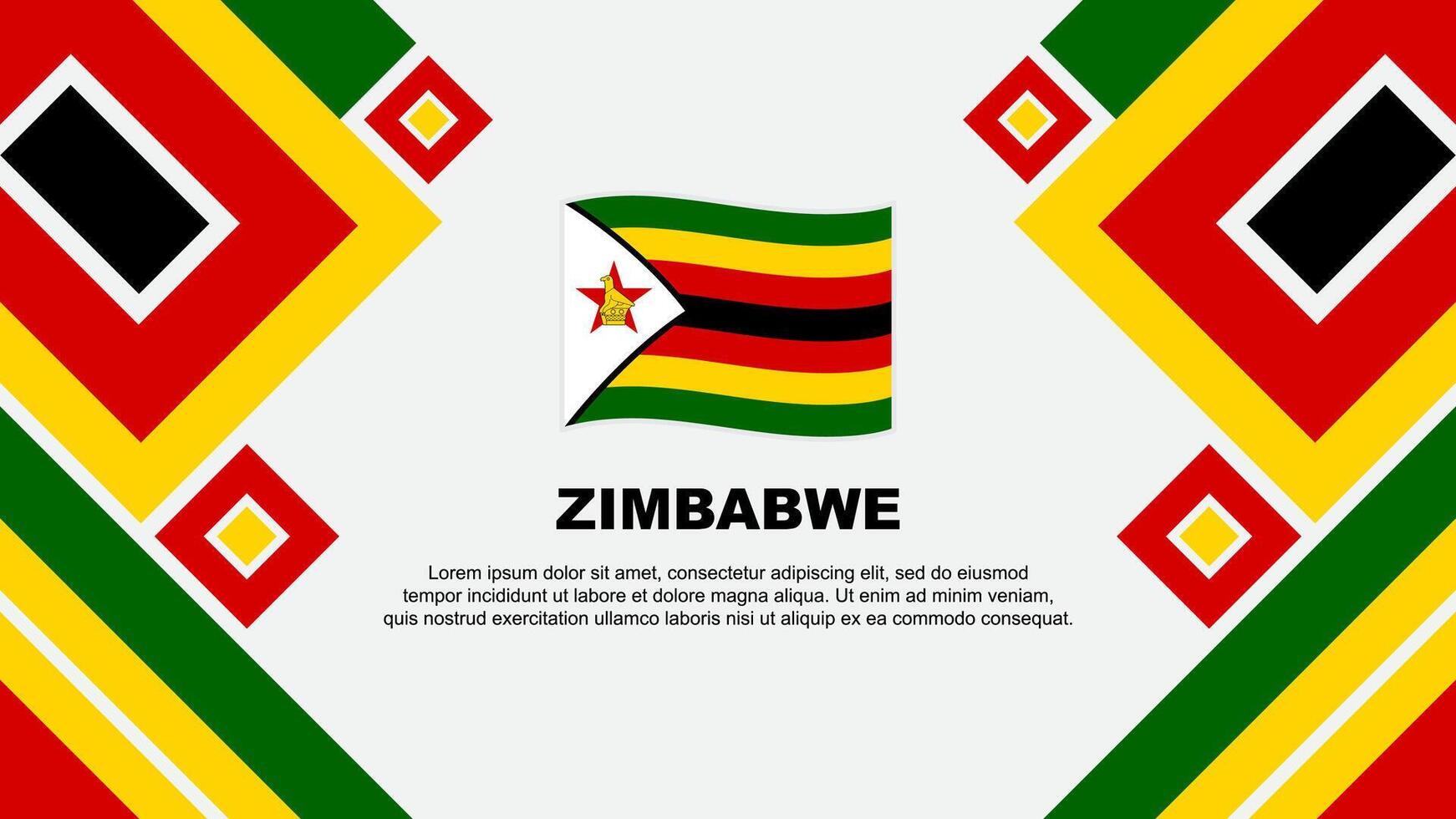Zimbábue bandeira abstrato fundo Projeto modelo. Zimbábue independência dia bandeira papel de parede vetor ilustração. Zimbábue desenho animado