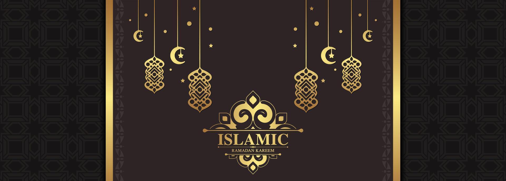cartão de felicitações islâmico ramadan kareem de luxo vetor