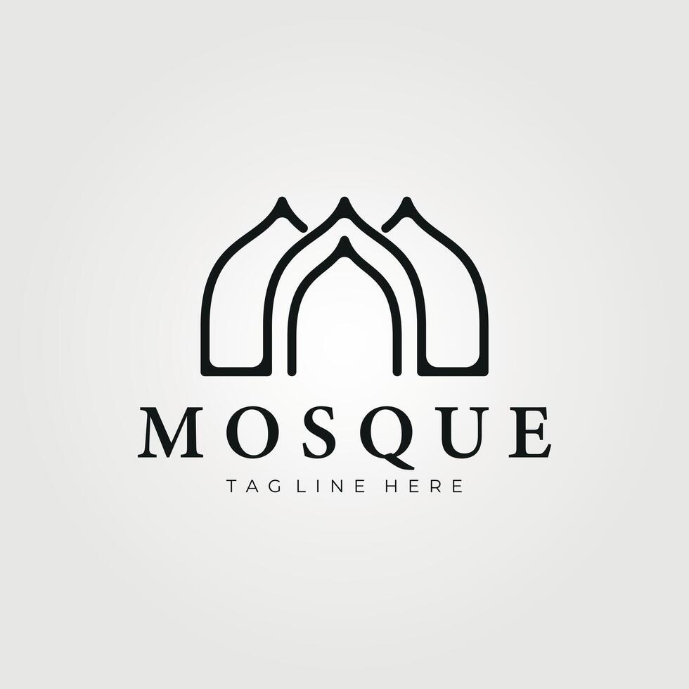 mesquita linha arte logotipo ícone vetor vintage ilustração projeto, luxo Projeto monograma
