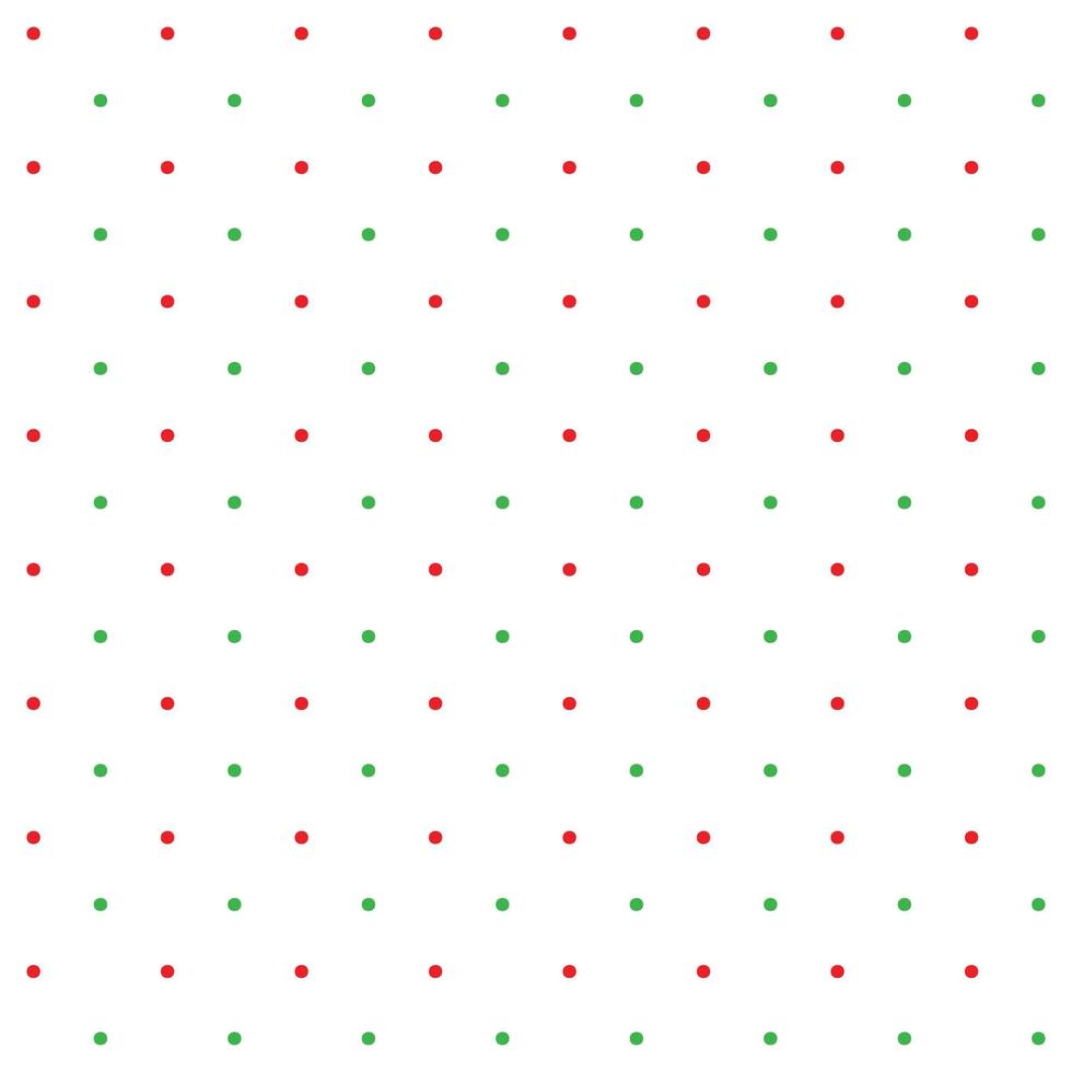pequeno vermelho e verde desatado polca ponto padronizar vetor, branco fundo. Natal tema vetor