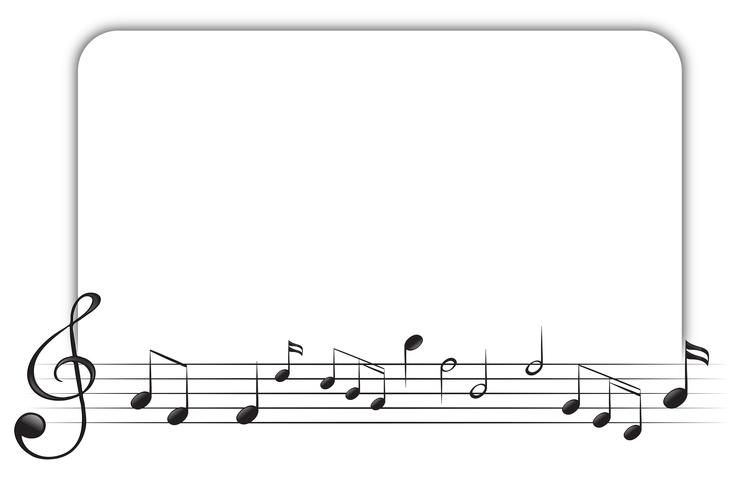 Modelo de fronteira com notas musicais vetor