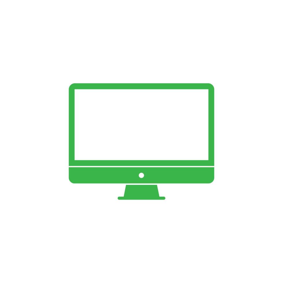 verde computador monitor ícone isolado em branco fundo vetor