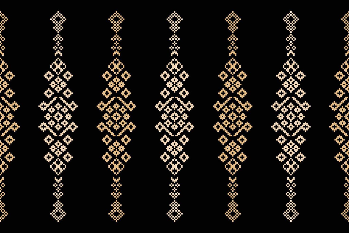 tradicional étnico motivos ikat geométrico tecido padronizar Cruz ponto.ikat bordado étnico oriental pixel Preto background.abstract, vetor, ilustração. textura, lenço, decoração, papel de parede. vetor