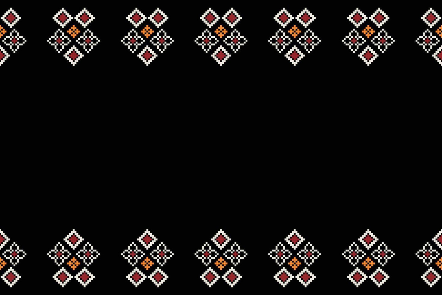 tradicional étnico motivos ikat geométrico tecido padronizar Cruz ponto.ikat bordado étnico oriental pixel Preto background.abstract, vetor, ilustração. textura, lenço, decoração, papel de parede. vetor