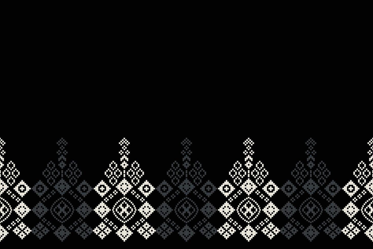 tradicional étnico motivos ikat geométrico tecido padronizar Cruz ponto.ikat bordado étnico oriental pixel Preto background.abstract, vetor, ilustração. textura, lenço, decoração, papel de parede. vetor