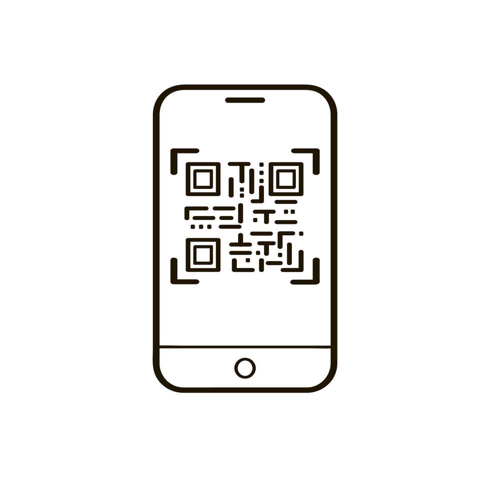 qr código em Smartphone tela rabisco ícone. vetor ilustração para marketing e eletrônico comércio.