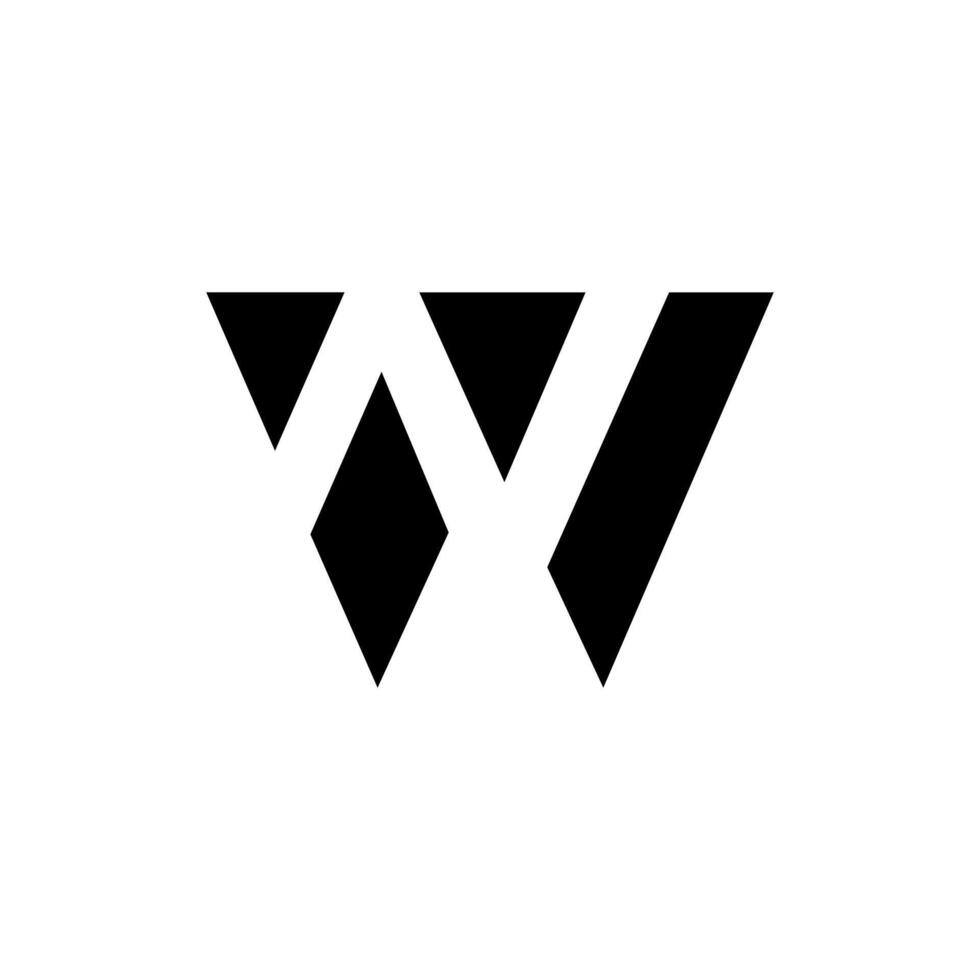 carta wn ou agora negativo espaço moderno tipografia abstrato monograma logotipo idéia vetor
