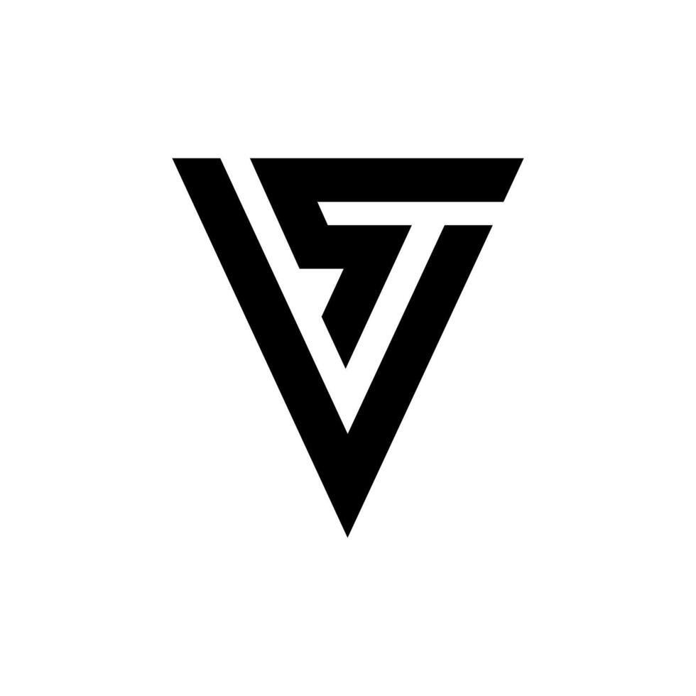 carta sv ou vs triângulo forma moderno monograma tipografia logotipo vetor