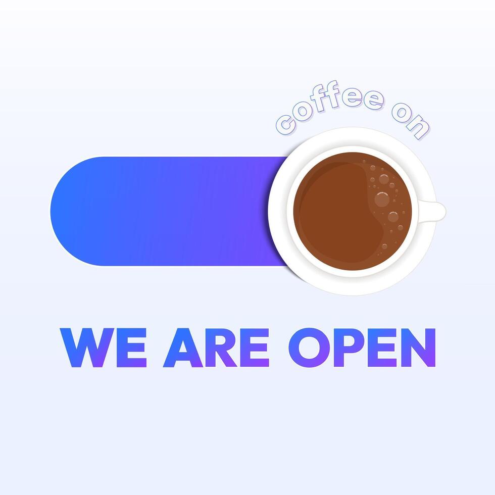 café logotipo com aberto botão conceito vetor