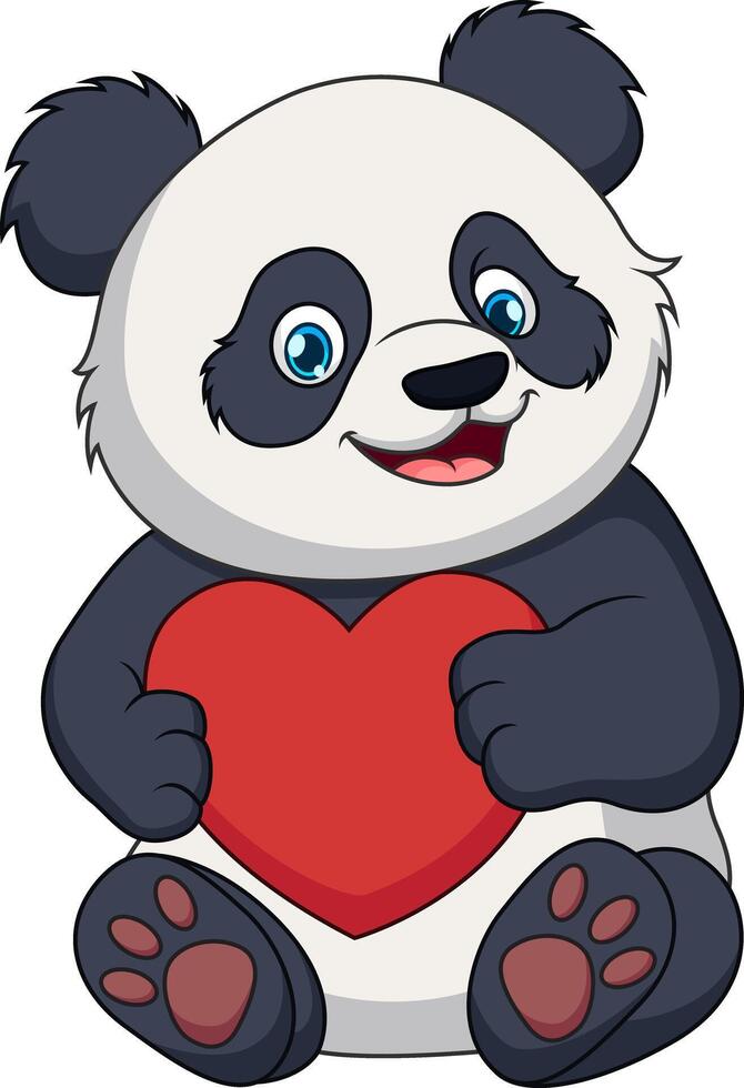 ilustração do uma fofa desenho animado panda sentado vetor