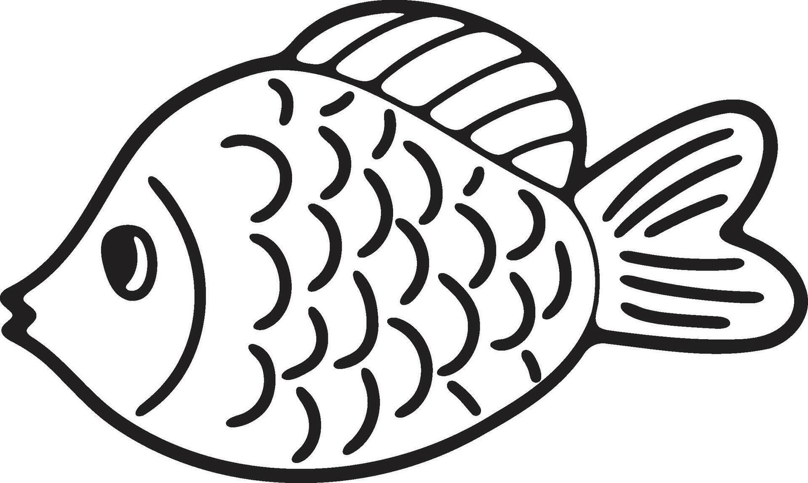 mão desenhado profundo mar peixe dentro plano estilo vetor