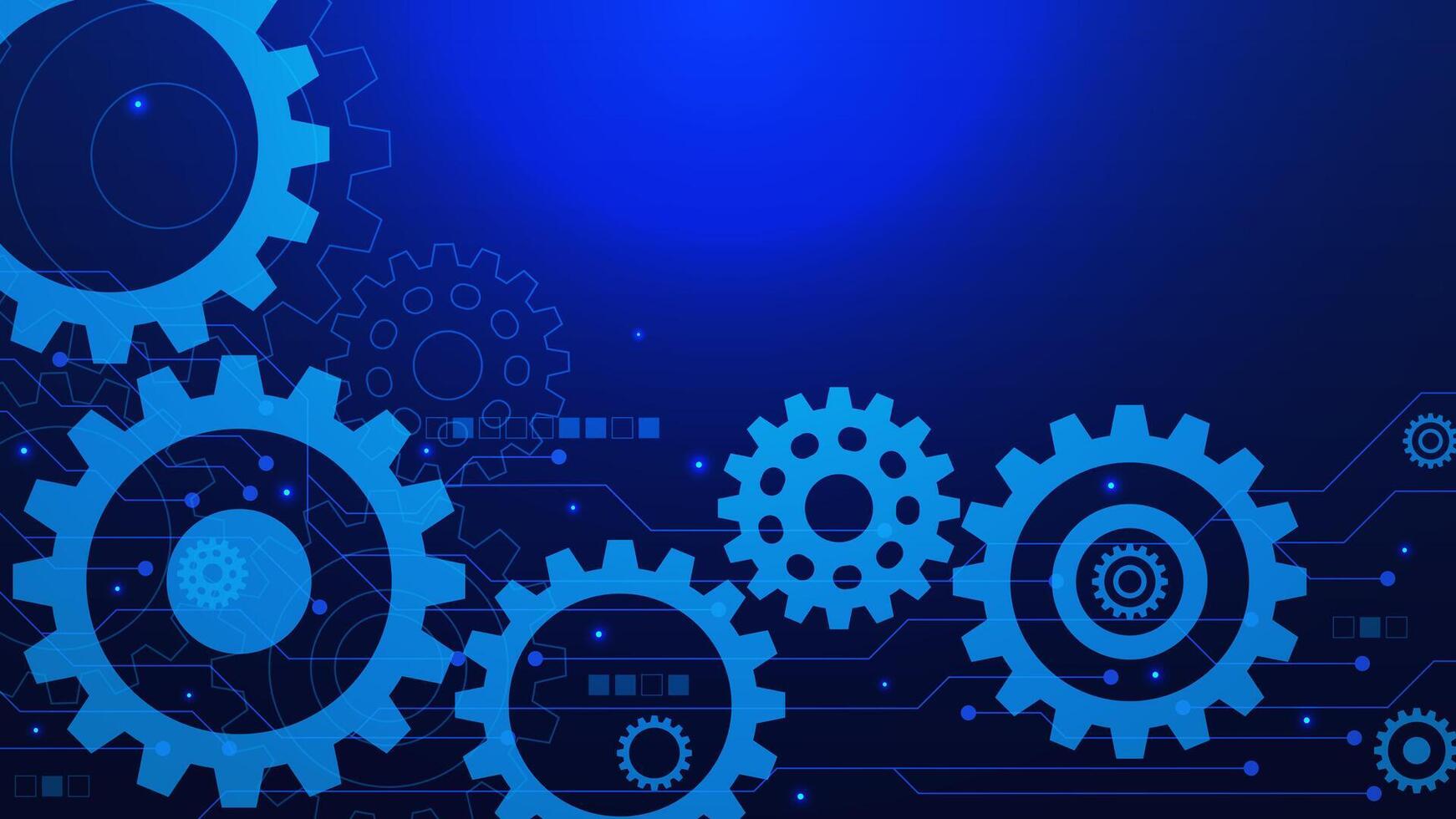 engrenagem roda com eletrônico o circuito borda. oi-tech digital tecnologia e mecânico Engenharia conceito fundo. vetor ilustração.