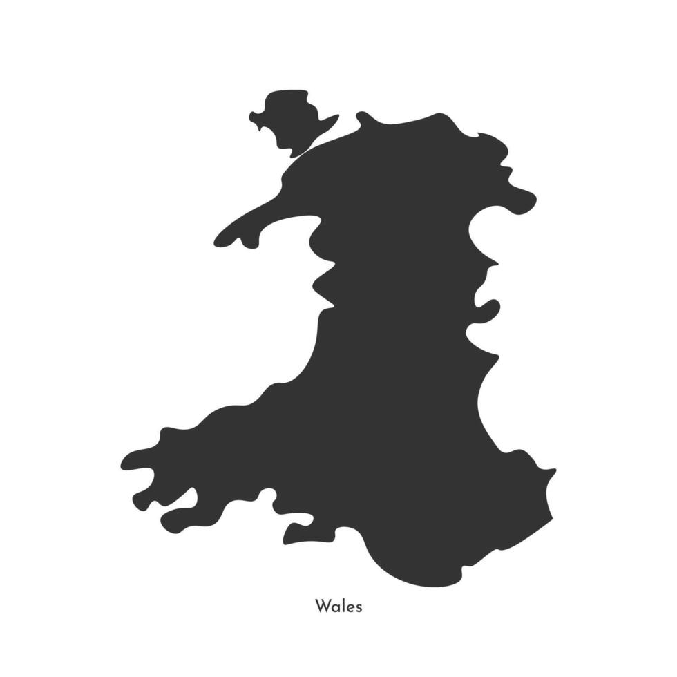 vetor isolado simplificado ilustração mapa. cinzento silhueta do País de Gales, Unidos reino do ótimo Grã-Bretanha e norte Irlanda. branco fundo