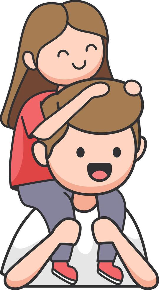 pai e menina abraçando cada outro. vetor ilustração.