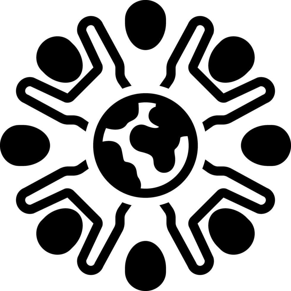 sólido Preto ícone para global comunidade vetor