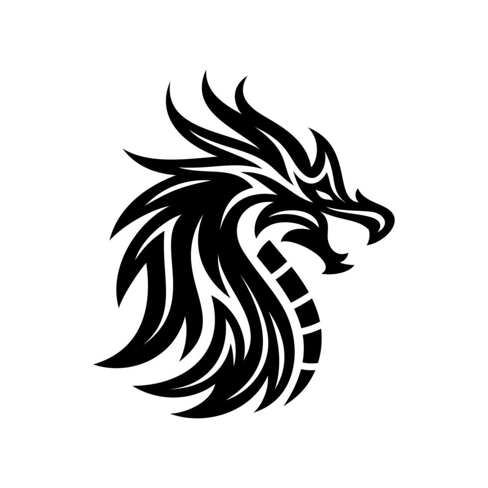 Dragão cabeça logotipo Projeto vetor ilustração