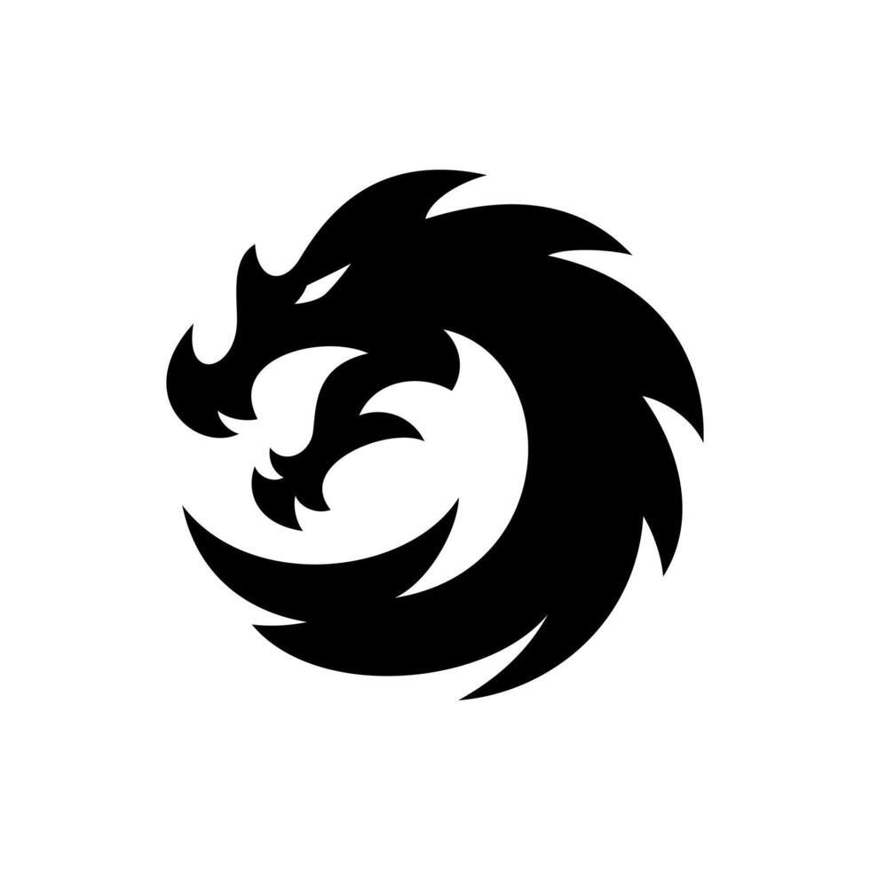 Dragão cabeça logotipo Projeto vetor ilustração
