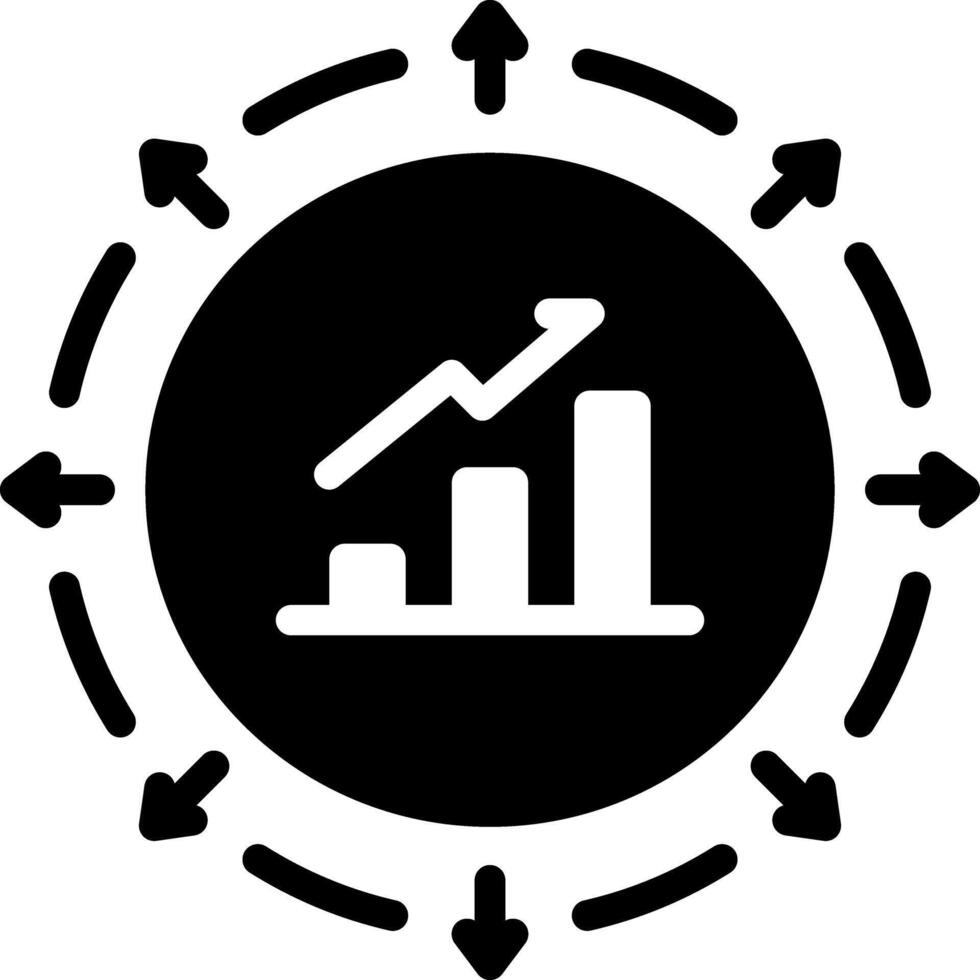 sólido Preto ícone para expansão vetor