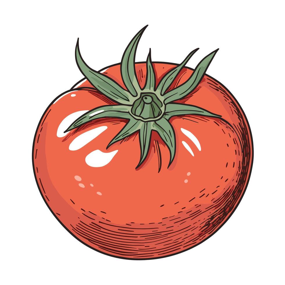 tomate grampo arte vetor ilustração